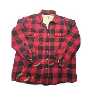 RedHead Flannel Shirt Jacket Sherpa Lined Buffalo Plaid Gorpcore Outdoor 2XL